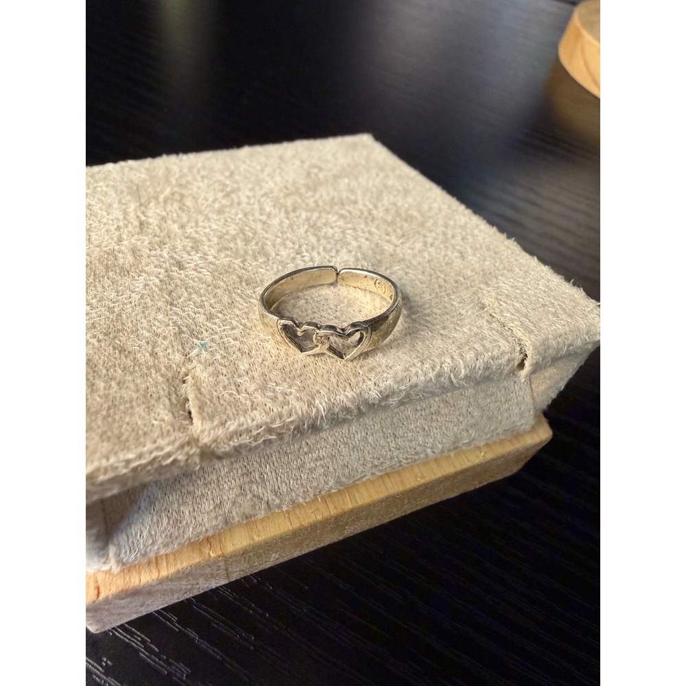 Shube Dakota West Sterling Silver 925 Double Heart Adjustable Toe Ring Band